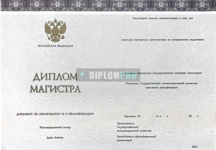 Диплом магистра ООО ЗНАК с 2014 по 2022 годы